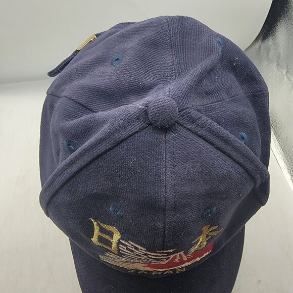 Japan Embroidered Navy Baseball Cap With Mount Fuji Design Travel Casual Comfort - Picture 6 of 8